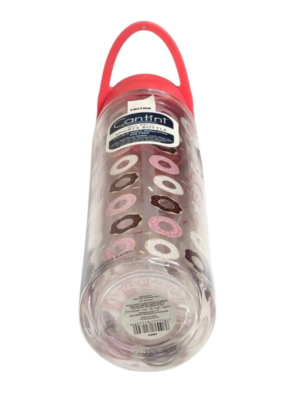 new Boston Warehouse 𖦹 BPA Free Water Bottle 𖦹 Clear Donut Print 𖦹 20 oz 𖦹 - Picture 5 of 16
